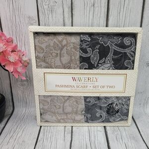 New Set of Two Waverly Celebrations Pashmina Scarves